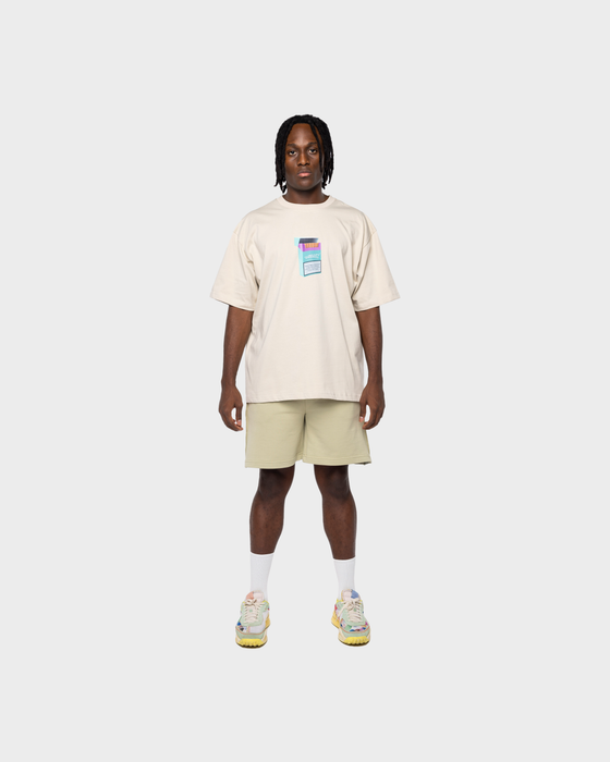 BEIGE CAUTION T-SHIRT